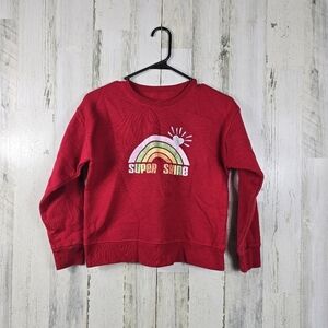3/$15 hanes girls super shine red crew neck sweater size large 10-12